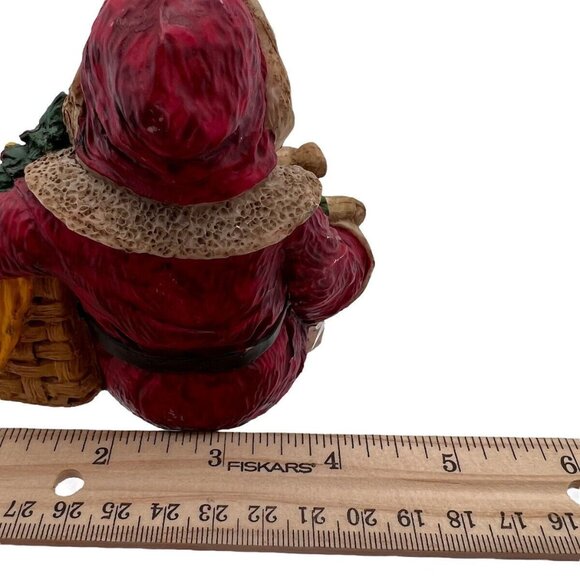 Vintage Whimsical Gnome Stocking Holder Santa w Presents Fun Shelf Sitter w Box - Picture 7 of 10